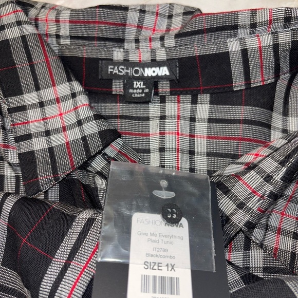Fashion Nova give me everything plaid tunic - Picture 3 of 8